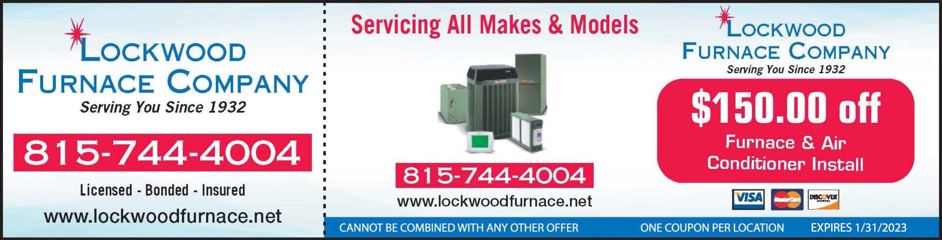 Furnace & Air Conditioner Install - $150 Off - Lockwood Furnace Company